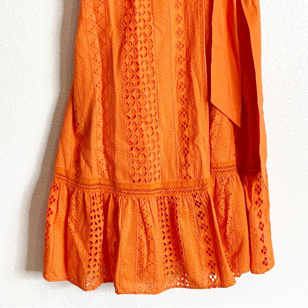 J. Crew Cotton Cross Front Eyelet Embroidered Wrap Dress - Picture 6 of 11